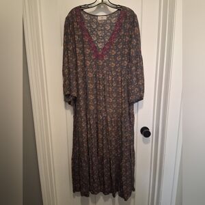 BEAUTIFUL! NATURAL LIFE Floral Tiered Multicolor Dress Size XL